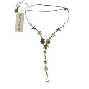 Betsey‎ Johnson Gold Tone Shell Yeah Flower, Starfish Y Drop Necklace NWT